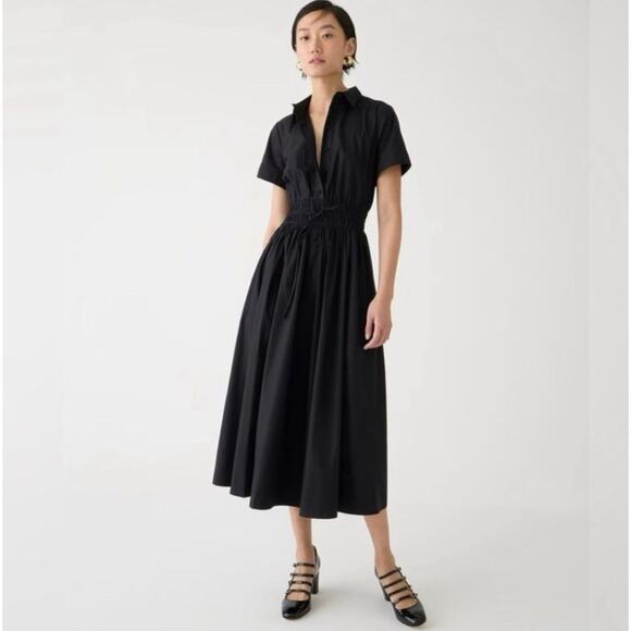 J. Crew Elena Shirt Dress Black Size 8 - Picture 5 of 9